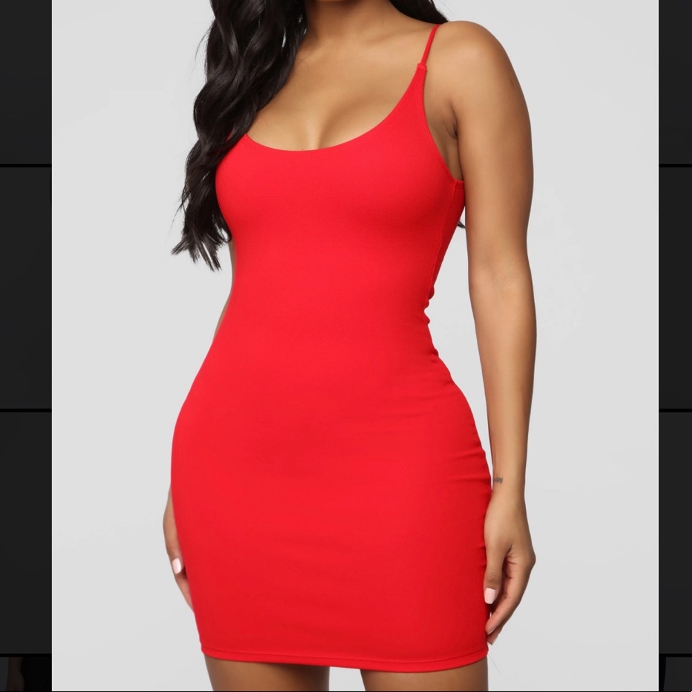 Fashion Nova Julianna Body Sculpting Dress- Red | size M |